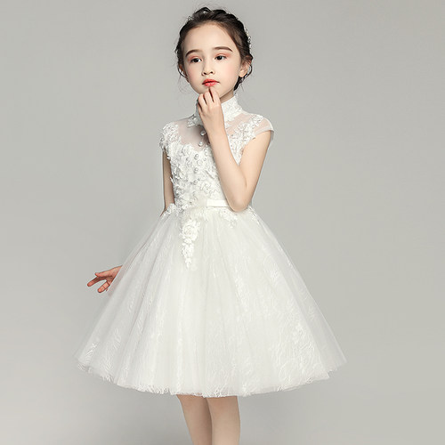 女童公主裙蓬蓬纱晚礼服儿童生日婚纱小花童主持人走秀钢琴演出服