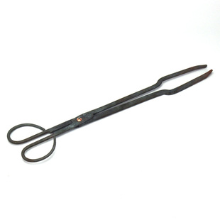 锻打煤球火钳垃圾夹长柄火钳 加长火钳夹木炭夹子 煤炭火钳铁夹子