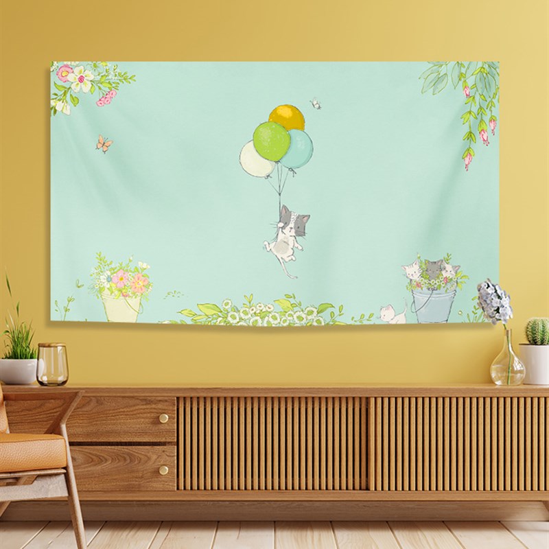 简约水彩花卉电视机防尘罩套盖布55寸65寸75寸电视套防尘2024新款