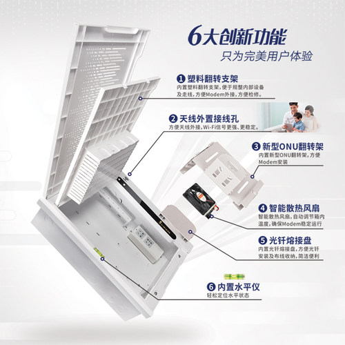 俊朗弱电箱家用多媒体电箱盒V20套装光纤宽带集线无线路由器模块