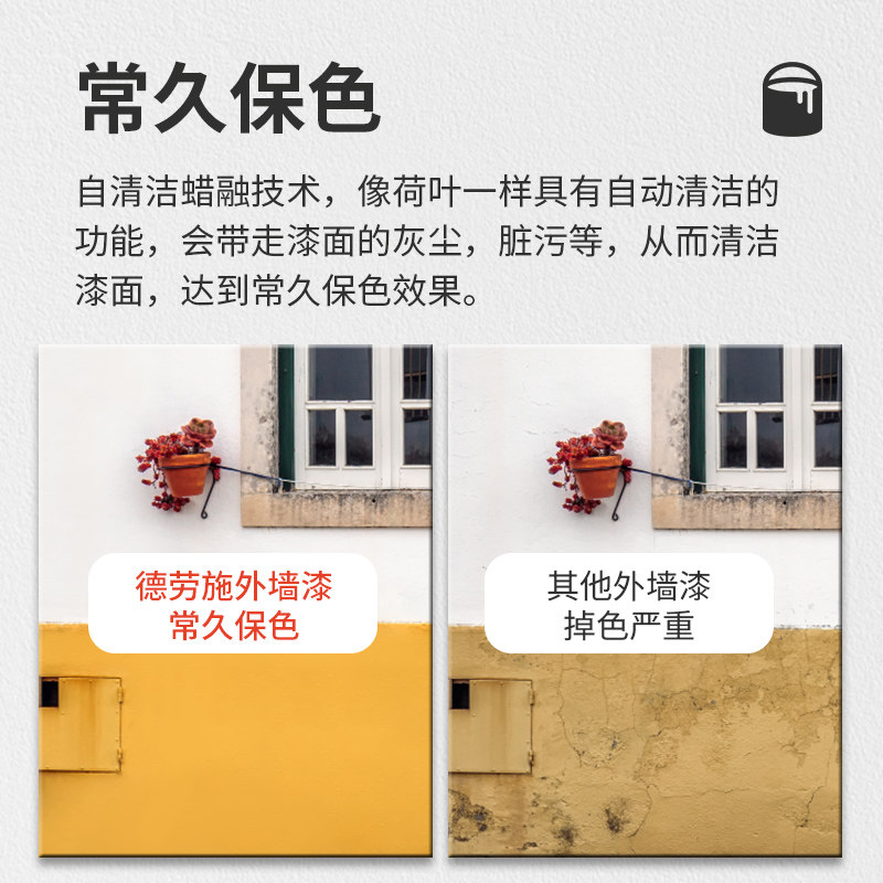 外墙漆防水防晒自刷乳胶漆水泥墙面涂料家用彩色户外油漆室外白色