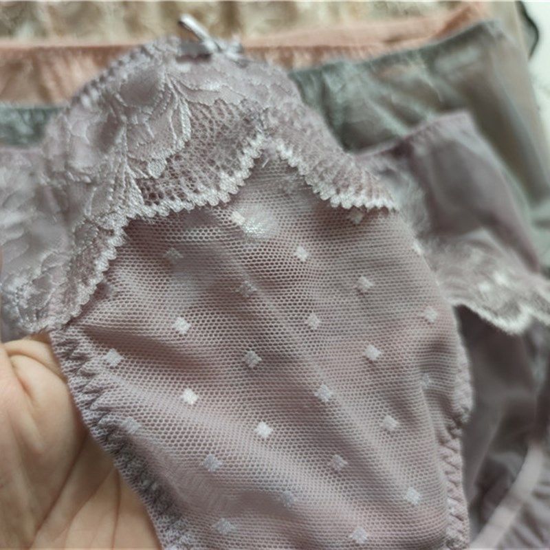 夏季薄款女士大码蕾丝内裤全棉档透气网纱性感包臀200斤可穿性感