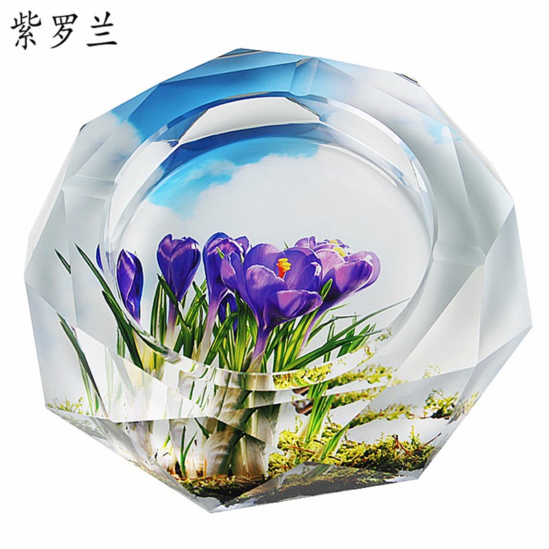 高档水晶烟灰缸 创意礼品大号精品欧式烟缸 公司礼品定制