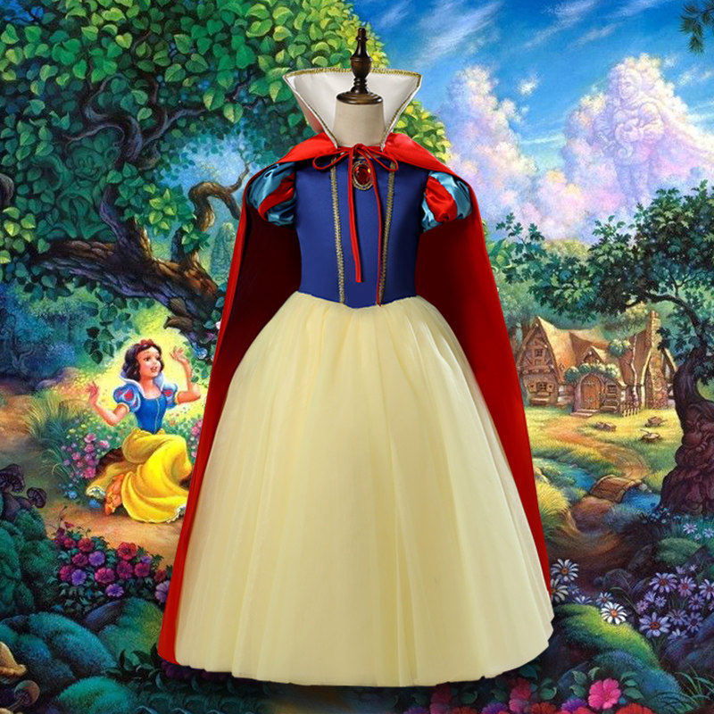 白雪公主裙女童秋冬连衣裙儿童生日礼服小女孩舞会装扮长袖演出服