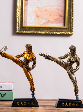 健美健身比赛奖杯欧式李小龙摆件 跆拳道拳击肌肉大力士男女礼品