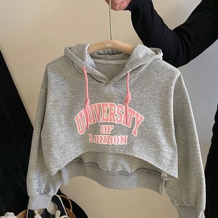 女童春秋新款套装2024儿童卫衣连帽洋气工装裤宽松三件套