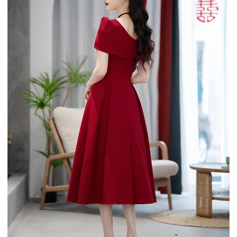 孕妇敬酒服新娘夏款结婚订婚回门礼服连衣裙女新娘日常酒红色遮肚,女装/女士精品,礼服/晚装,淘宝优惠券,粉丝福利购,淘宝优惠卷