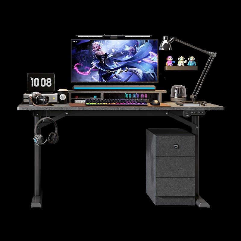 智能电动升降桌办公电脑桌电竞桌子家用实木工作台学习桌书柜一体,住宅家具,电动升降桌,淘宝优惠券,粉丝福利购,淘宝优惠卷