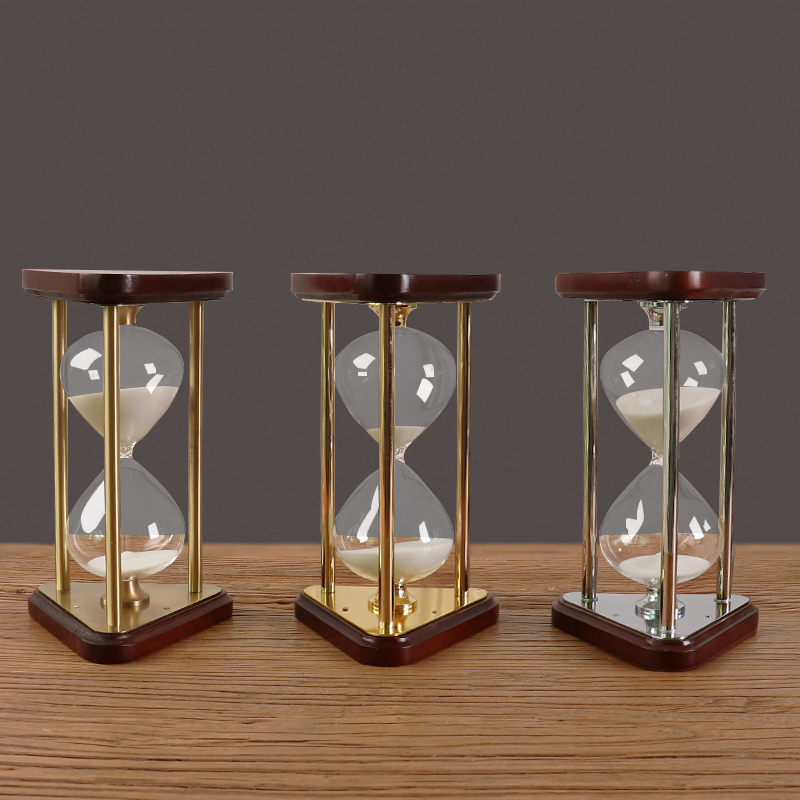 实木沙漏计时器60分钟30分钟生日情人节送教师礼物书架样板间摆件