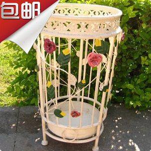 包邮欧式田园铁艺玫瑰花雨伞架雨伞桶洋伞收纳架家用伞架子