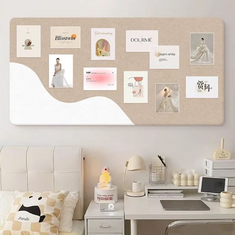 彩色毛毡墙贴免打孔毛毡板玄关墙面装饰挂墙留言展示板自粘照片墙