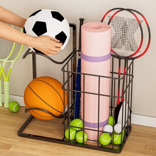 球类收纳架家用篮球置物架儿童室内运动器材落地折叠足球摆放架子
