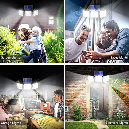 太阳能灯180led人体红外三头感应庭院花园景观照明壁灯灯装饰室外