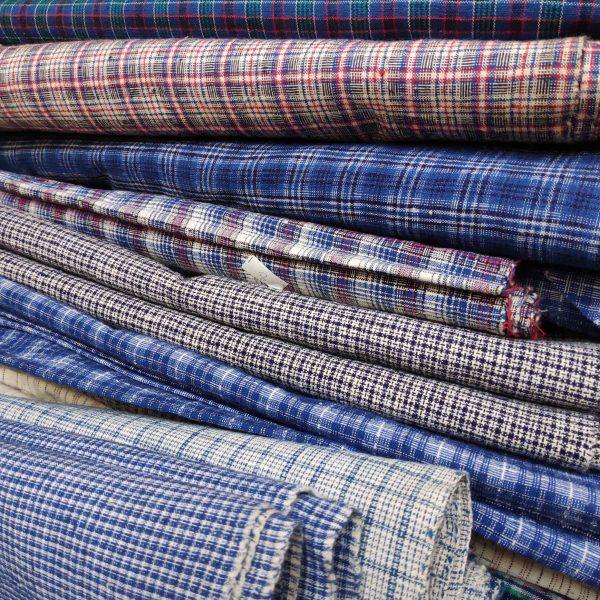 手工纺织老粗布土布民国格子布茶席茶巾垫桌布抱枕棕子香包手工布