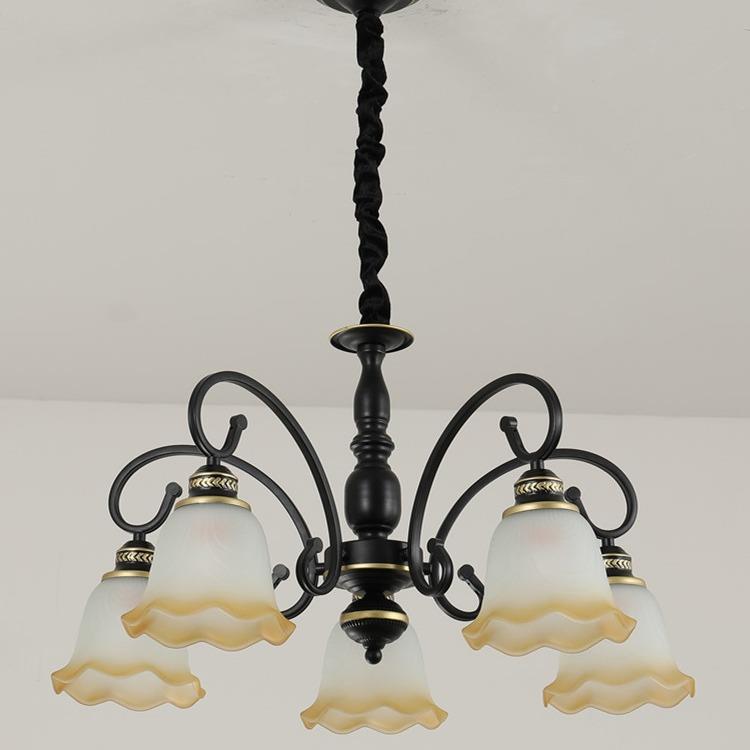 式复古吊灯118美简约创意铁艺客简厅灯奢欧仿古吊链灯具厂轻可换