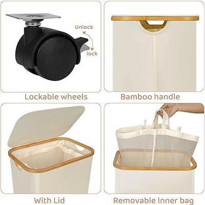 轻奢盖折叠脏衣篮1ZVK日式带轮00可L脏衣服收纳筐带滚珠l轮脏衣带