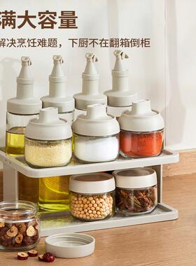 家双层置物用架厨房油壶装调料瓶油套壶1件1套带标签120526调味瓶