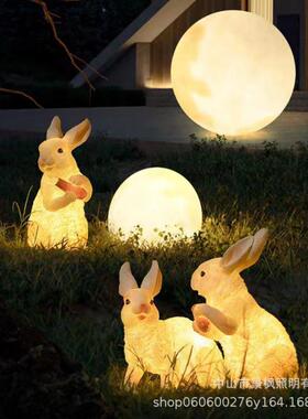 太阳能兔子灯户外庭院坪TZ23草灯园花园林灯墅灯动物别灯太阳能庭