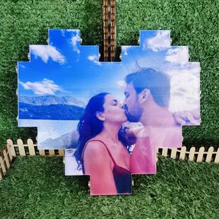 热灯销diy心形照挂片灯小夜情人节念纪心形灯牌礼物图片彩印氛围