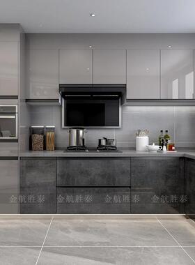 钢北京家用整23255体厨柜橱装修石英石不锈台面组厨房简约一体装
