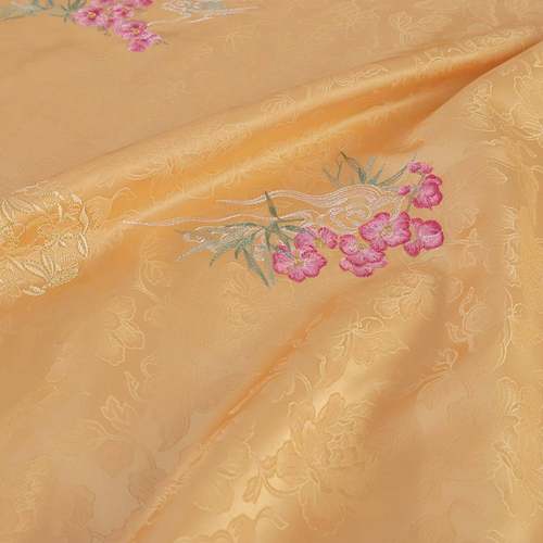 《X旗X05红梅映云》国绣风花布料袍裙子舒ZTP适服2装布料手工布