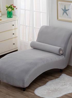 色简约银狐20230725绒罩贵妃沙套无纯扶手沙发躺发椅套休闲椅套