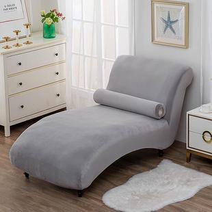 色简约银狐20230725绒罩贵妃沙套无纯扶手沙发躺发椅套休闲椅套