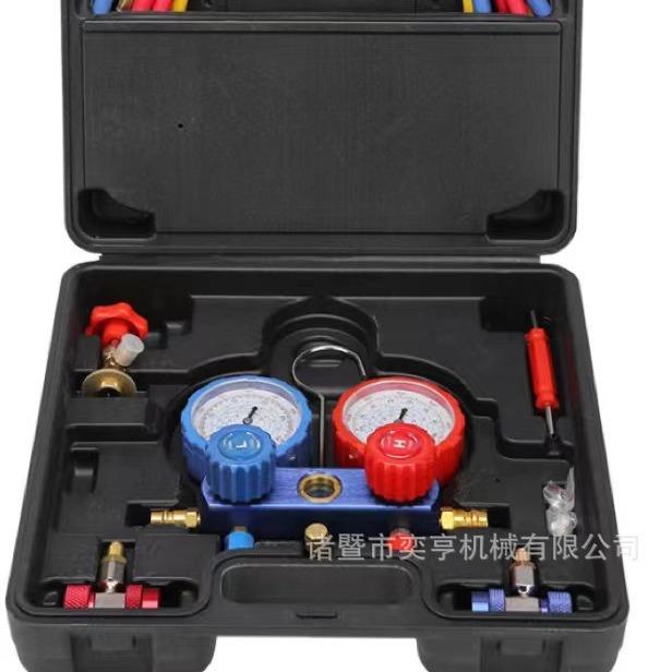 R134R22410R600R空调加氟表套装适制合仪冷剂加氟434表歧管压力计
