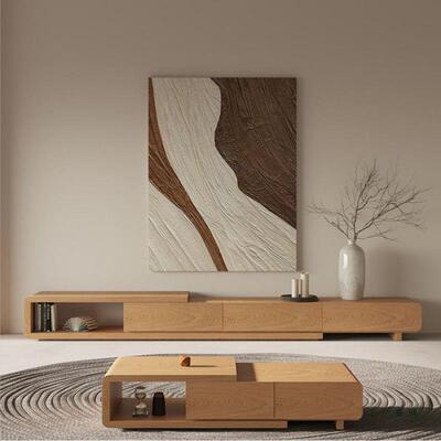 现代简约意奢电视柜式小户型新款客厅极简可轻伸缩视PNX柜电落地