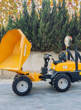 建筑工地自卸翻斗车可左右旋转90°HT130型座驾式工程翻斗车