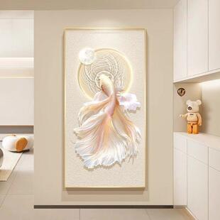 约油风玄关装饰画走简YH-060廊道锦鲤鱼过挂画入户奶进门客厅壁画