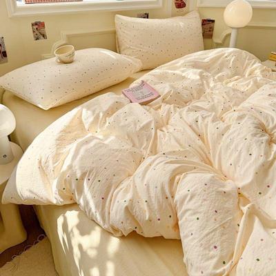 A类床上用品四件套洗云朵水套棉床单被顺威家纺床笠被罩学宿生舍
