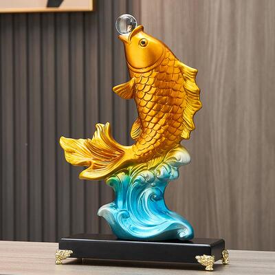 年年有余公室创饰意锦鲤招财摆件玄关酒柜办电视鱼柜如鱼得ZDX水