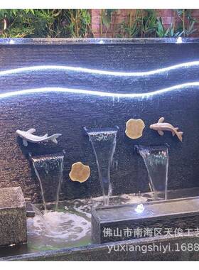 厂流家水幕墙厂石流水喷泉景观别墅花园庭家院水景材973大型假山