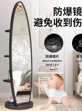 N5全穿衣落地镜室子可旋转移QFK动女生身卧装店挂包挂衣架一服体