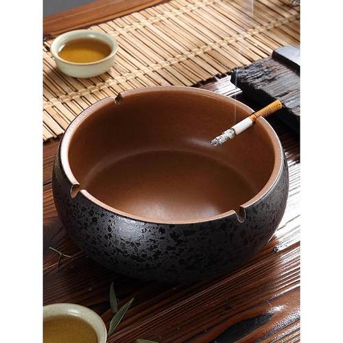 瓷烟灰客缸创意办公室家用中式号厅陶茶几大个性WHA复古摆件潮流