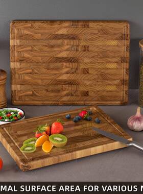 柚木果立砧拼菜39531板厂家板厨房槽切菜板带汁砧板