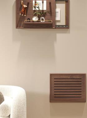 黑胡桃实盖木弱电箱遮挡装饰板免打孔电表体F979MJSS箱画多媒线盒