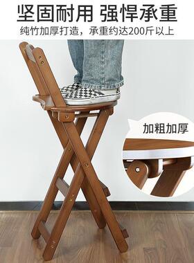 高凳OBX子凳竹子凳家用凳子餐简约成人商用圆高脚凳凳吧台椅子实
