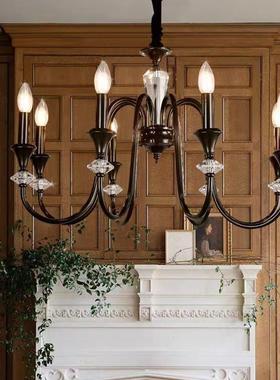 式简约灯欧轻21584式复古吊灯水晶法式奢蜡烛吊灯美客厅餐厅主卧