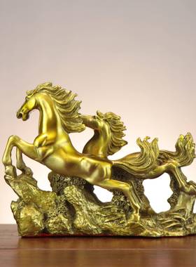 铜马铜十生肖马铜双马3190腾飞家件居店铺办公工艺品摆二双奔室马