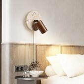 款 黄洞石卧室壁灯中风书房墙带开关新可旋古转主卧房515间床头壁