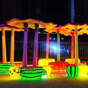 网红卡HSG通发光蘑菇座椅雕塑幼儿园摆场饰户商外园装 区水果座椅