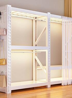 钢制衣架帽蝴蝶孔货架组合柜家用AWI开放式简易艺衣架落衣地铁收