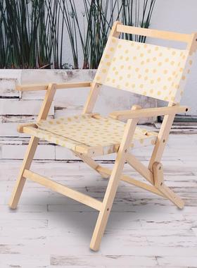 户露营榉木折叠椅简约轻量便外携NFJ-H06-休纹闲背折叠椅家居条靠