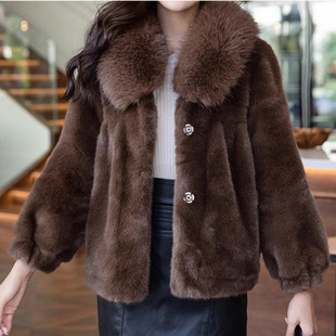 全网低价仿狐狸毛水貂毛皮草皮衣女毛领加厚百搭时尚 休闲潮流外套
