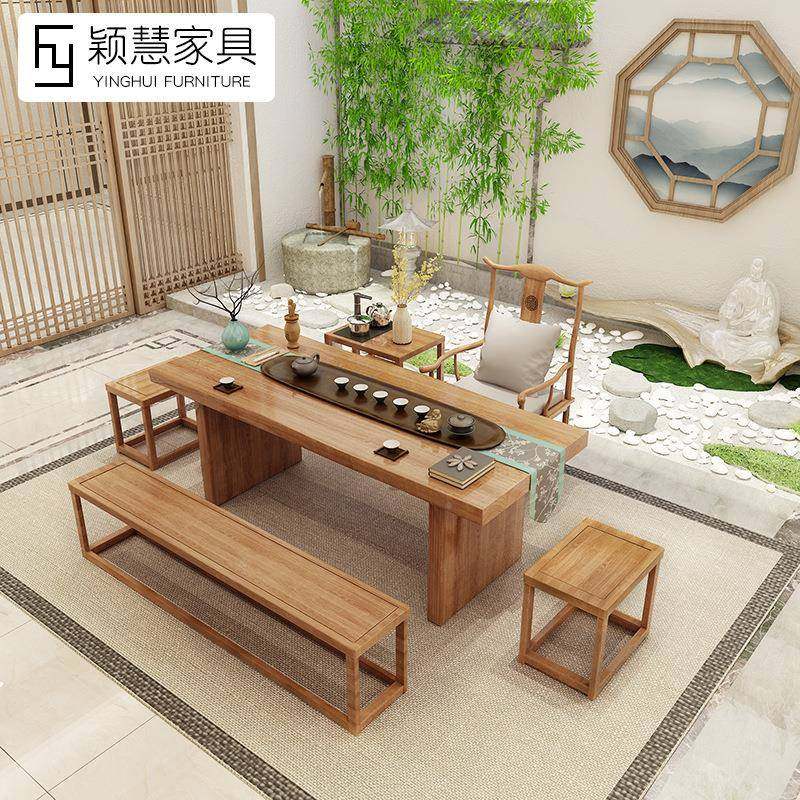 新中式实木茶桌酒店民洽茶楼会客桌LBF接待谈泡茶原木茶宿桌椅,商业/办公家具,茶台/茶桌,淘宝优惠券,粉丝福利购,淘宝优惠卷