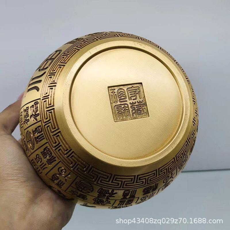 森舍铜百福缸铜缸宝摆件品家纳福VRF居水缸聚盆装饰工艺铜制品