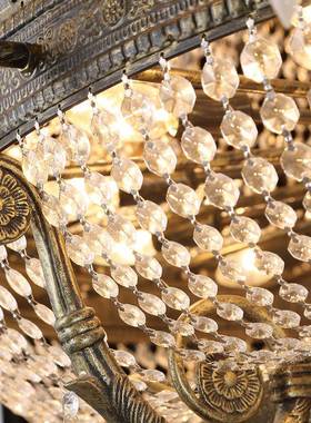 青古铜水晶灯复式楼客厅大吊程灯60533灯酒店工具灯楼中楼梯饰