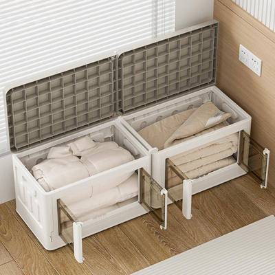 衣量服收纳箱容家用带盖防尘衣物大床被子整理箱飘窗边985收纳柜